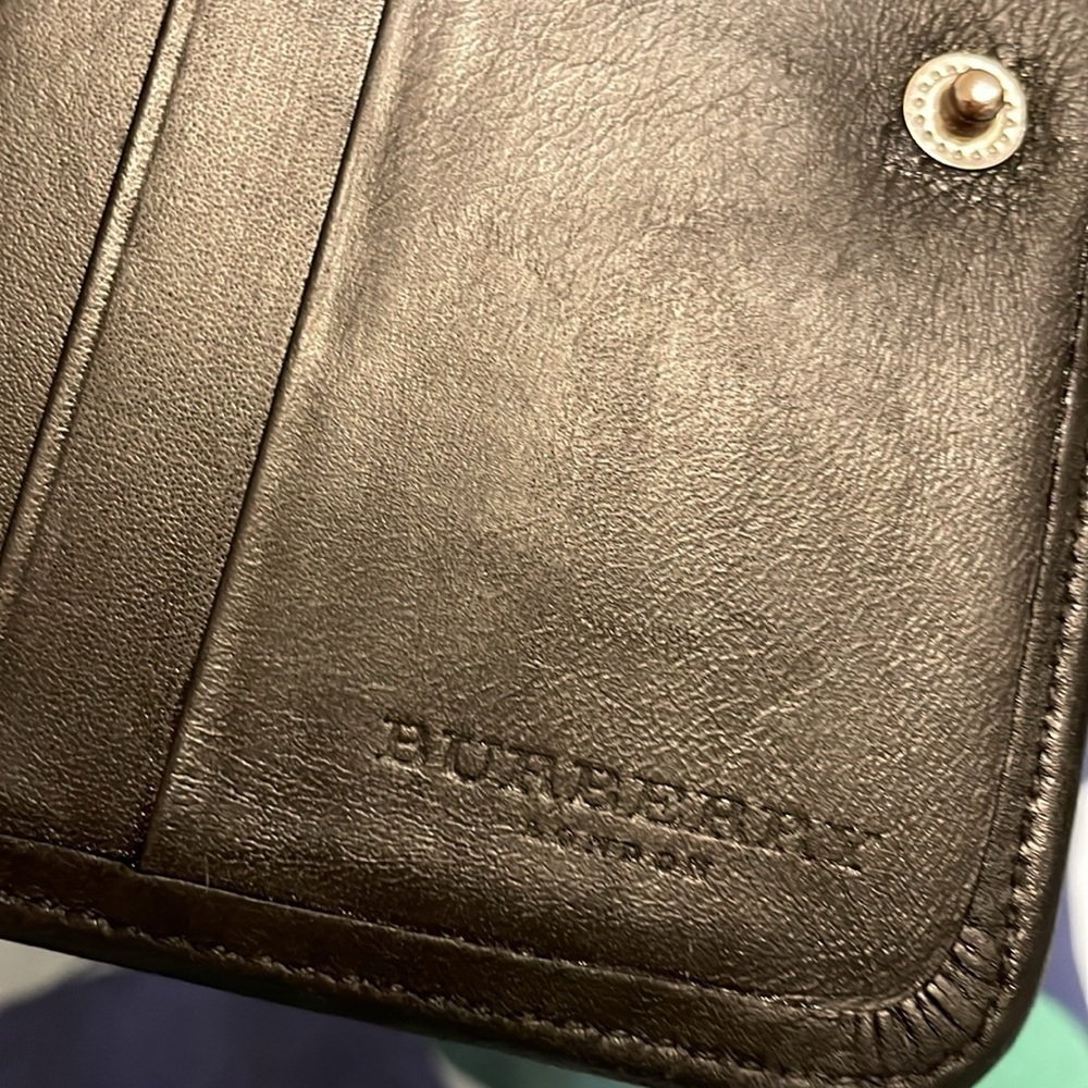 Burberry Beige and Black Plaid Zippy Wallet - Picture 9 of 12